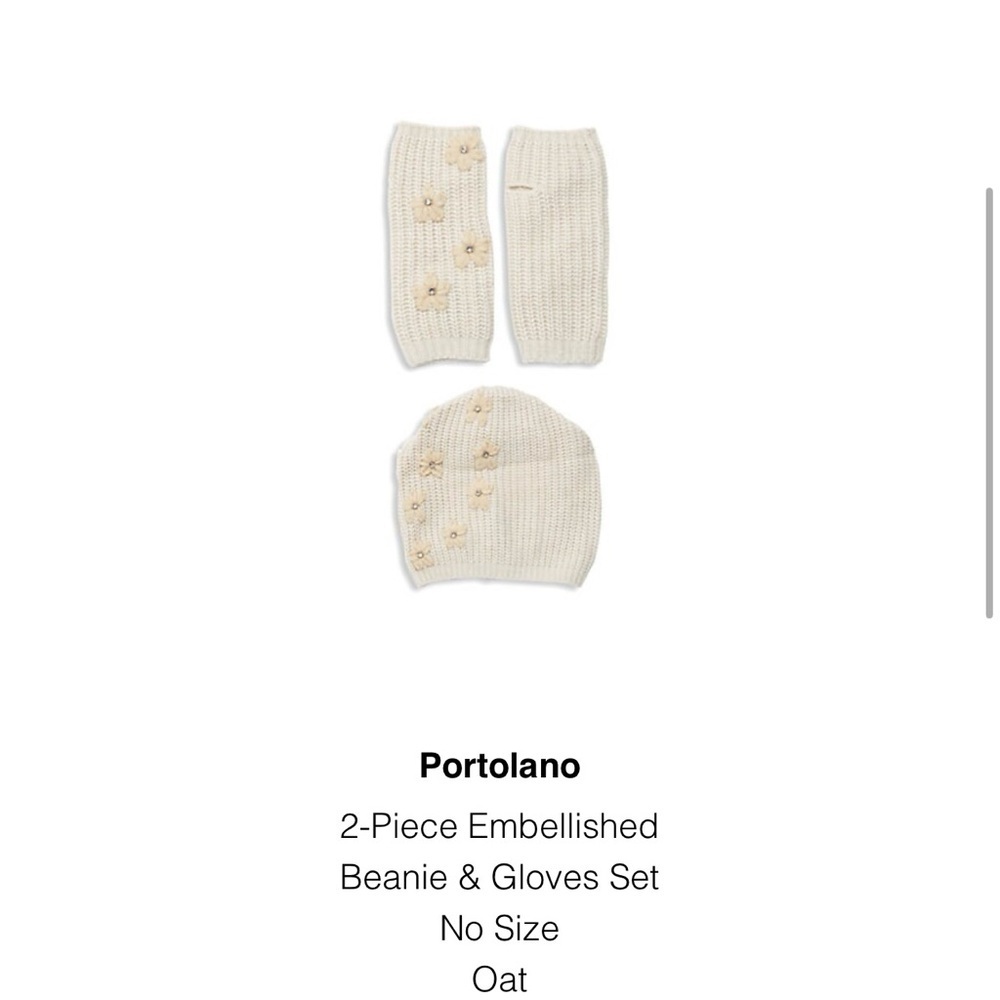 Portolano Cream Knit Hat and Leg Warmers